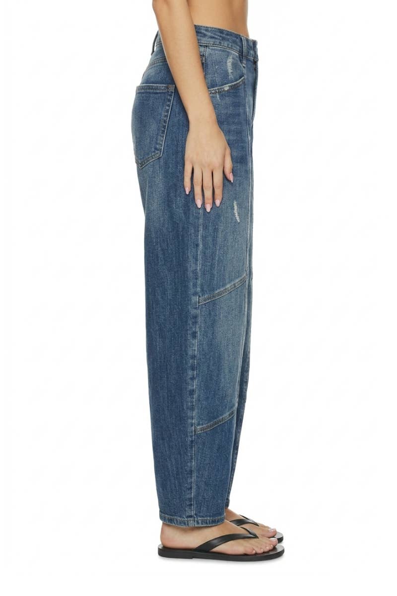 HIGH RISE RELAXED BARREL JEANS