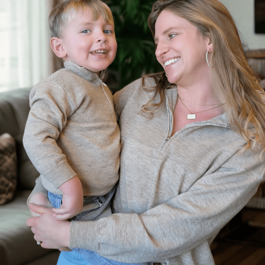Quarter Zip Sweater Sand - Child