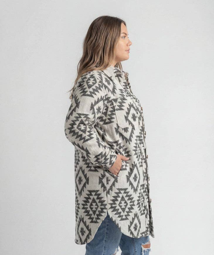 Women's Shay Plus Size Faux Wool Long Button Coat
