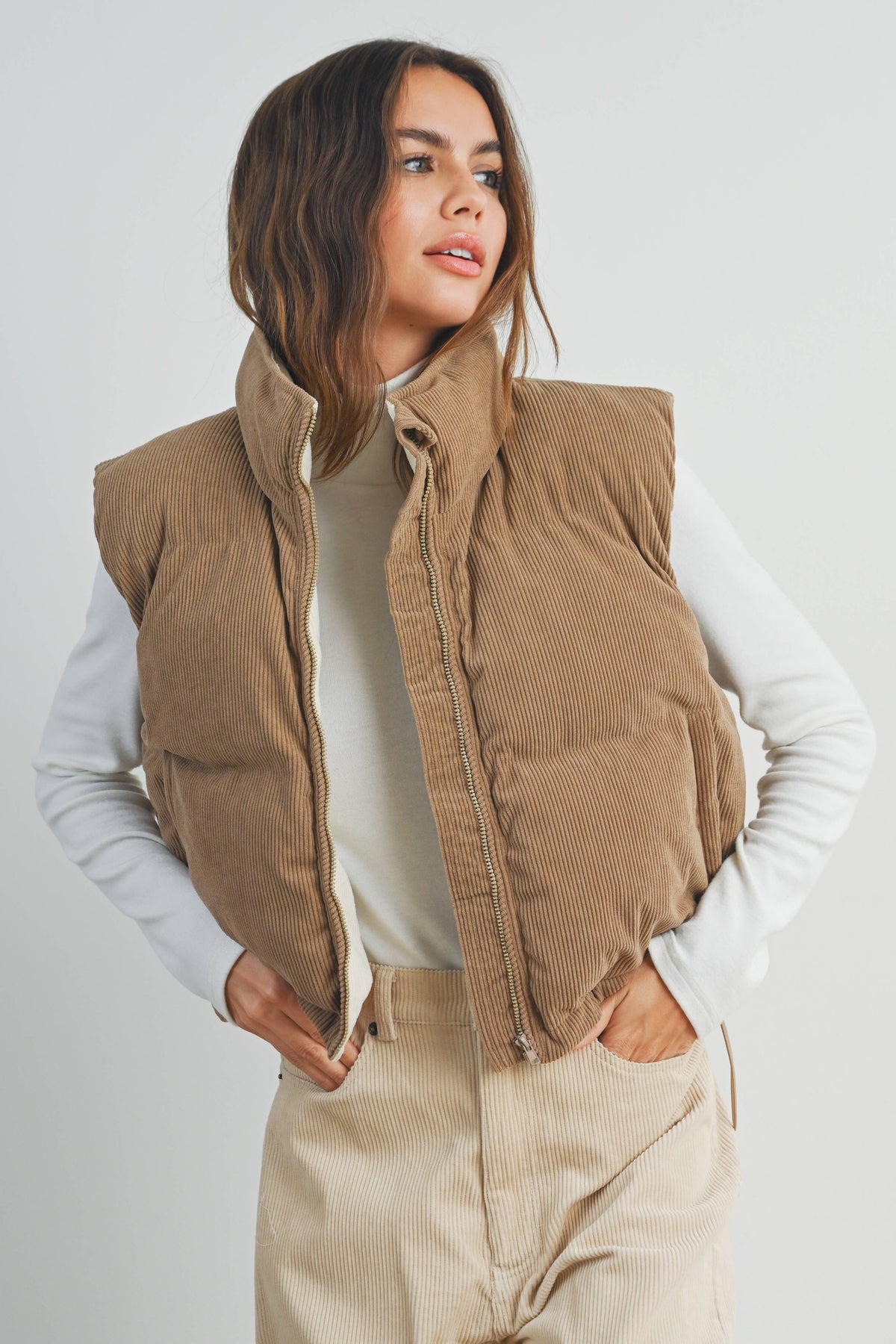 Fall Adoreme Corduroy Puffer Vest