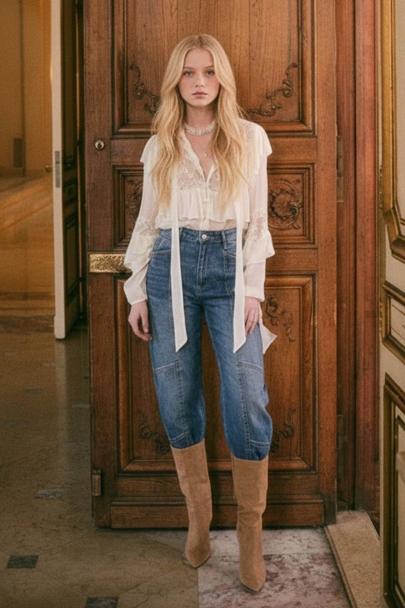 HIGH RISE RELAXED BARREL JEANS
