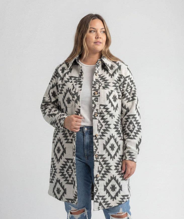 Women's Shay Plus Size Faux Wool Long Button Coat
