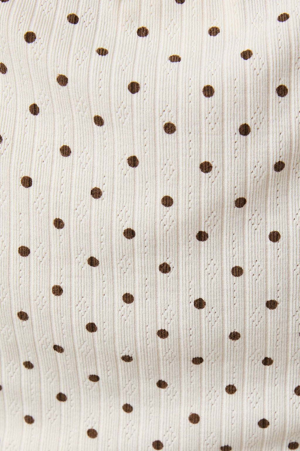 SLOUCHY SHOULDER SLEEVELESS POLKA DOT RIB TOP