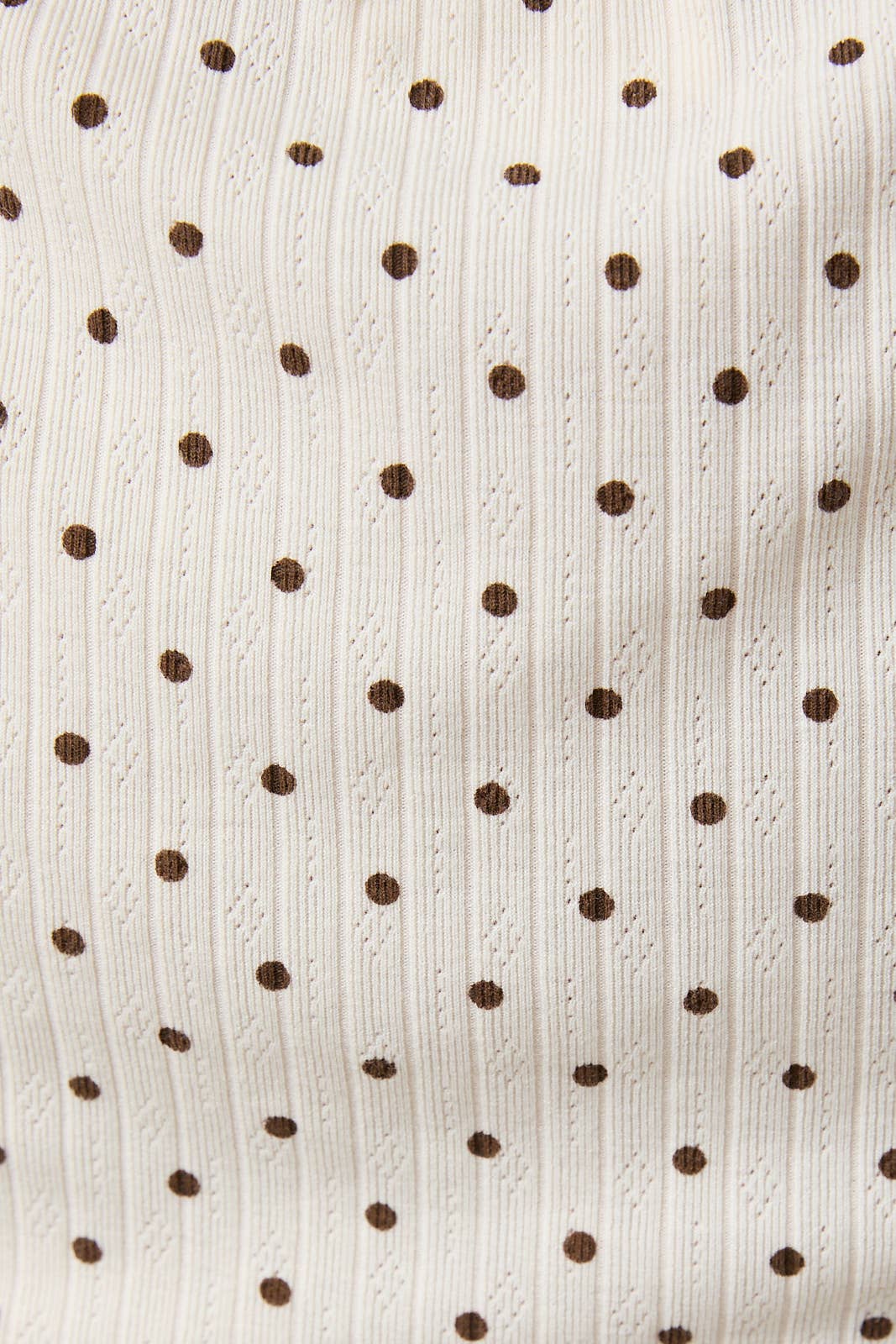 SLOUCHY SHOULDER SLEEVELESS POLKA DOT RIB TOP