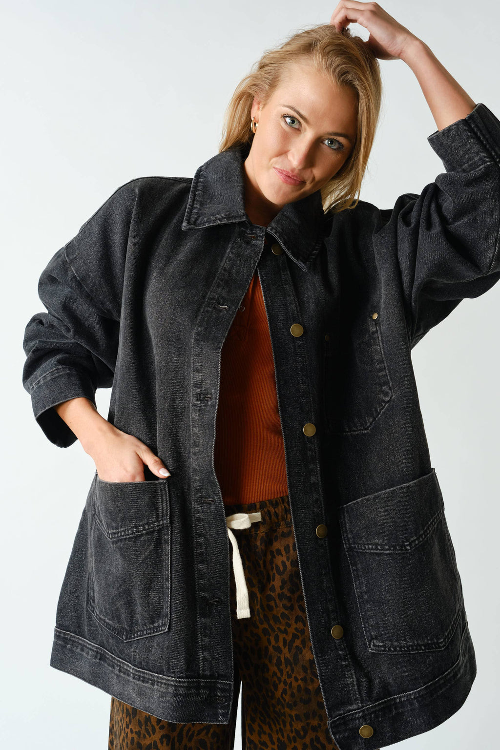 Boxy-Cut Denim Jacket
