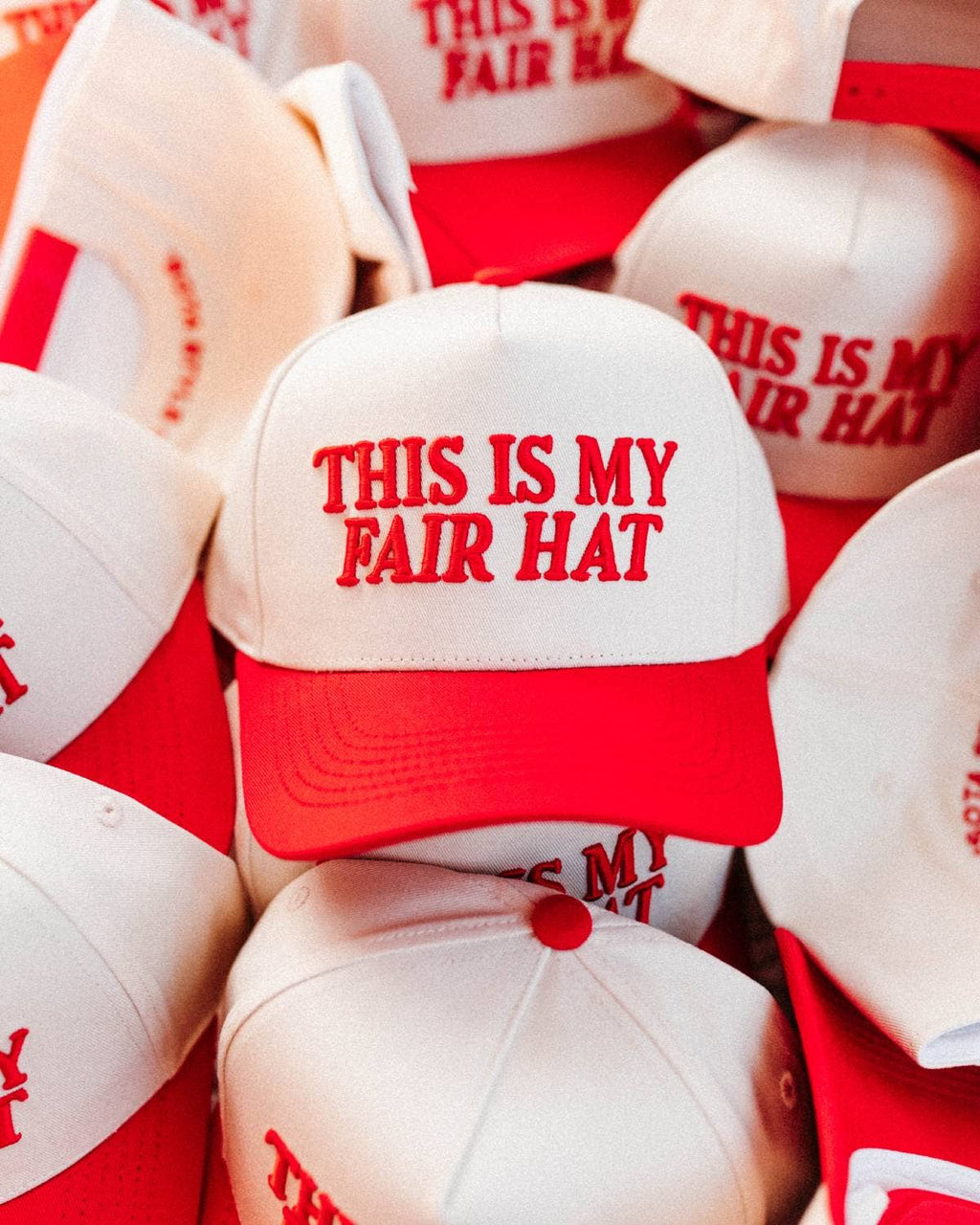 Women's This is My Fair Hat - Red & Cream