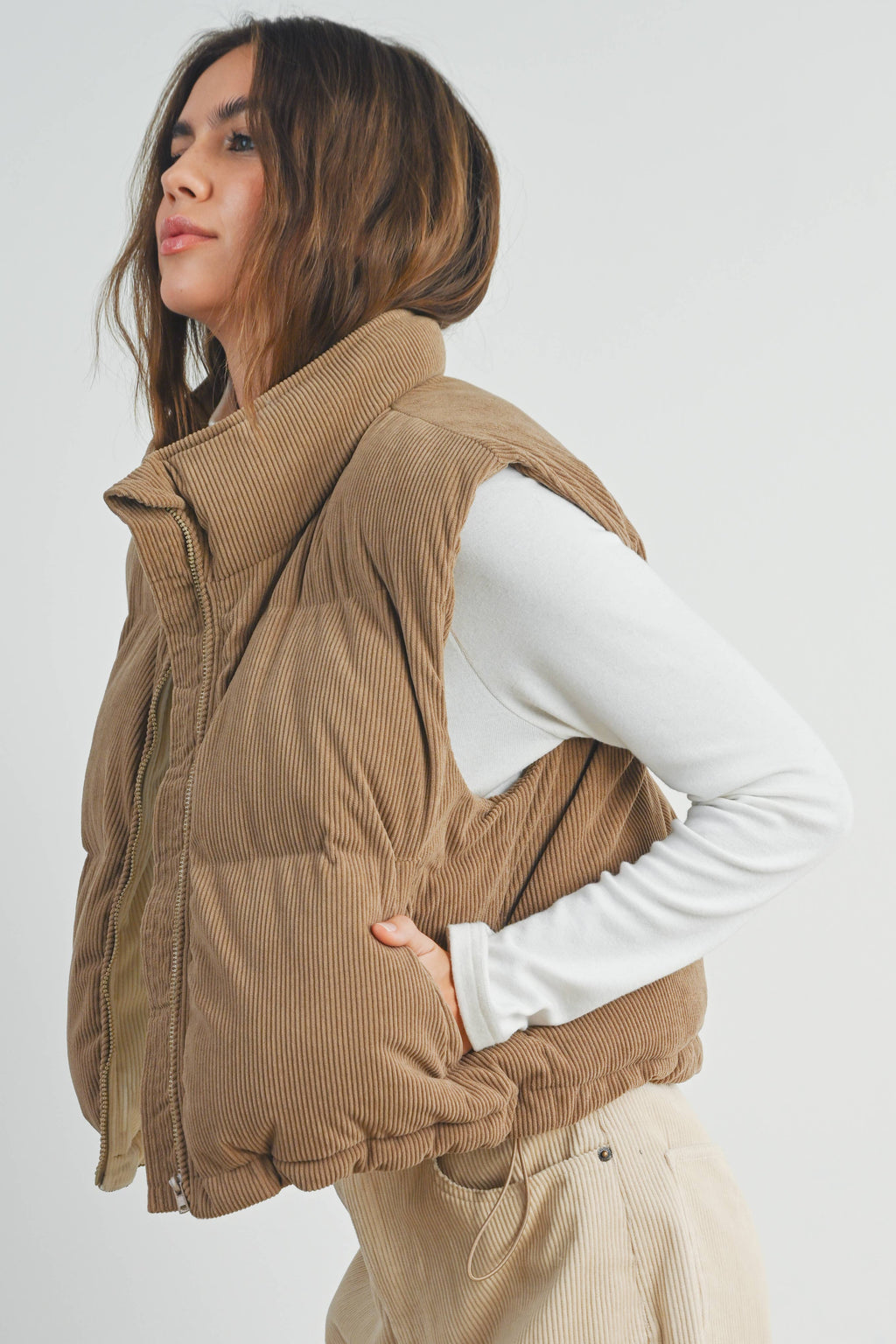 Fall Adoreme Corduroy Puffer Vest