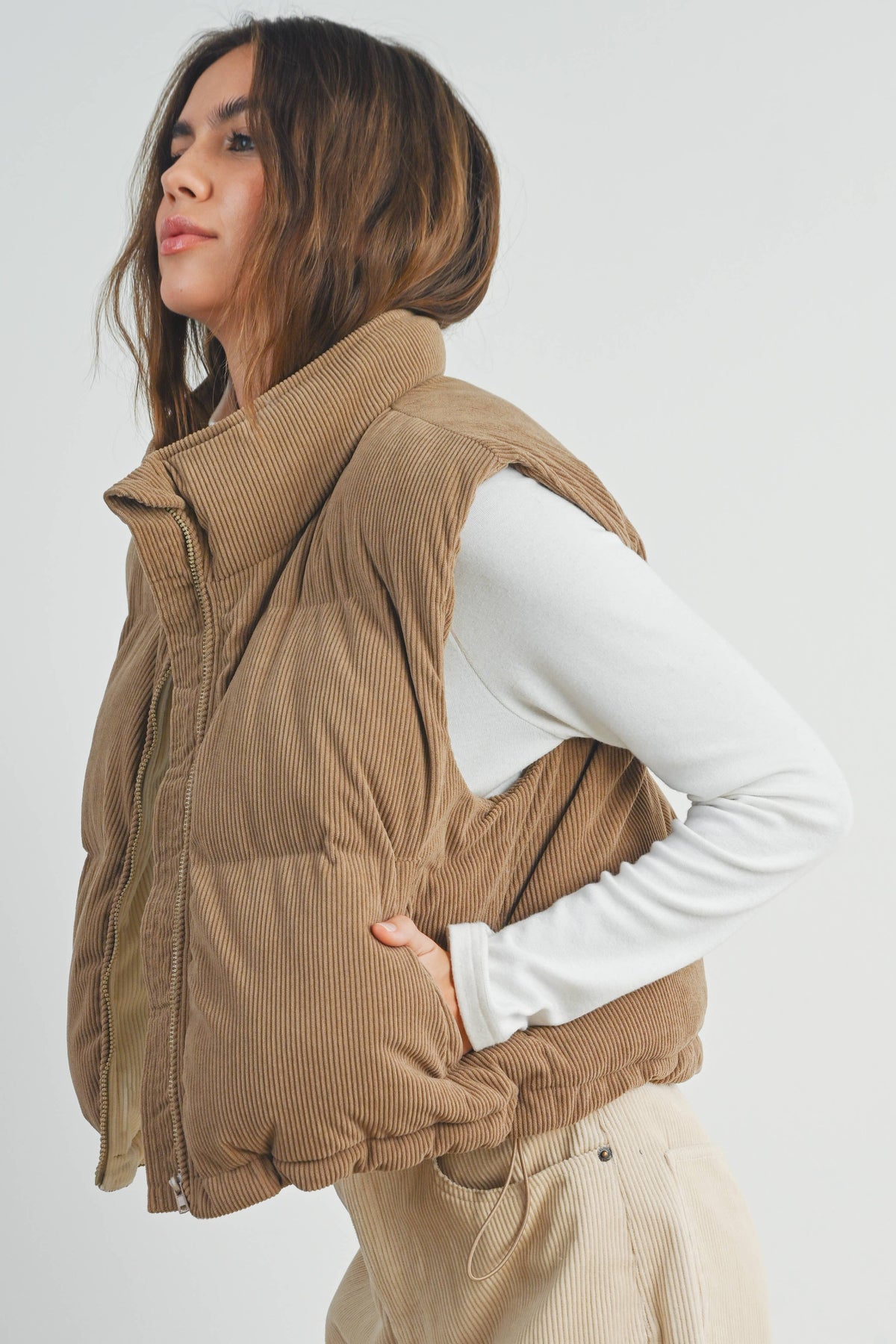 Fall Adoreme Corduroy Puffer Vest