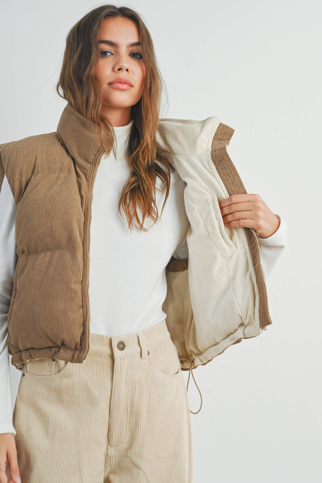 Fall Adoreme Corduroy Puffer Vest