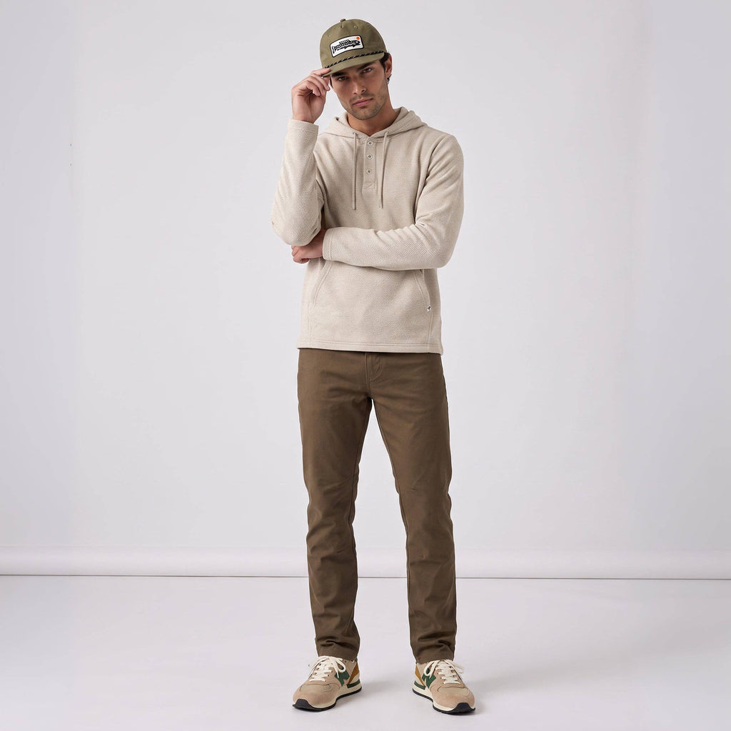 Men's Lichen Stretch Flannel Hooded Henley