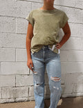 DISTRESSED HIGH RISE RIGID VINTAGE STRAIGHT