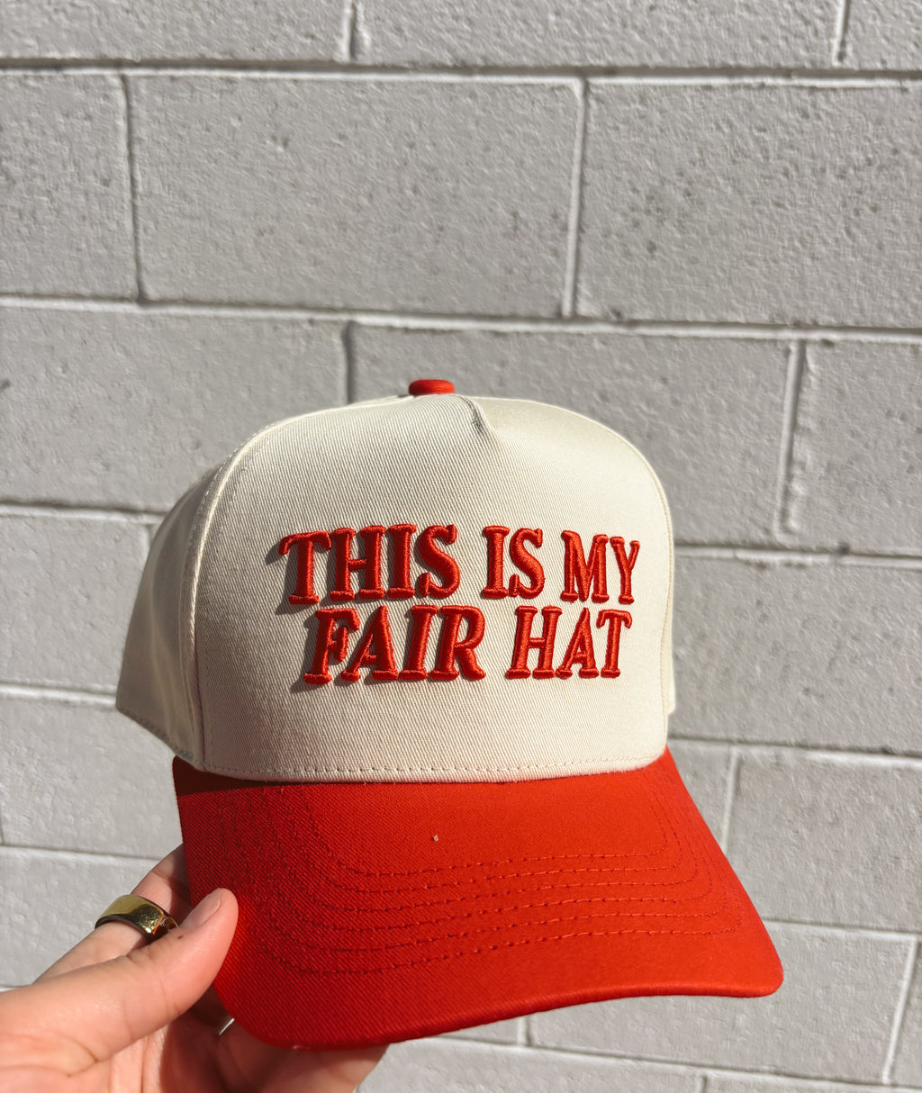 Women's This is My Fair Hat - Red & Cream