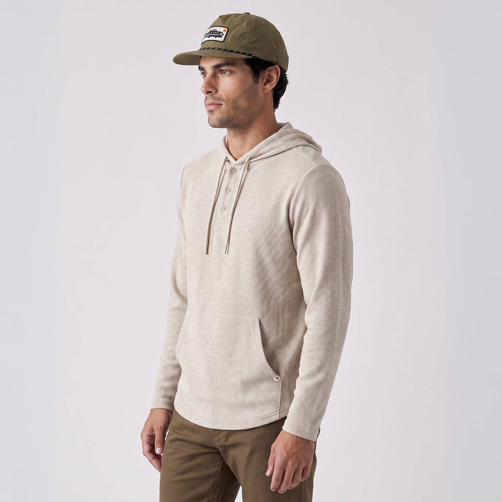 Men's Lichen Stretch Flannel Hooded Henley
