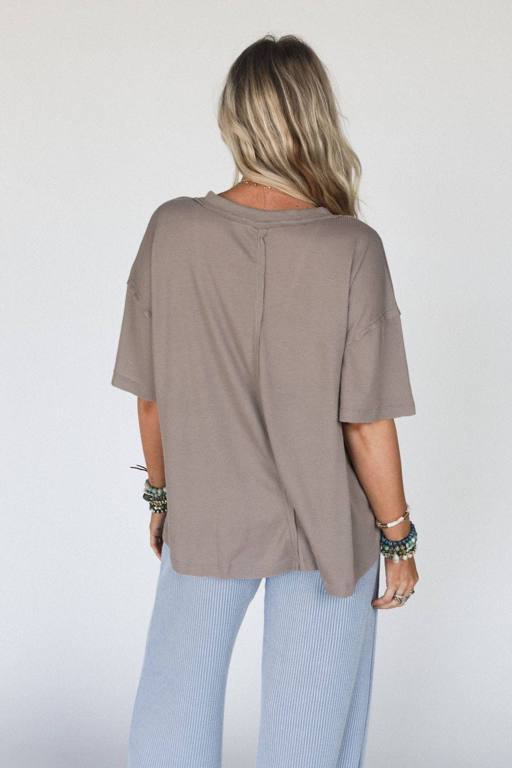 Soft Plume Henley Top - Mocha