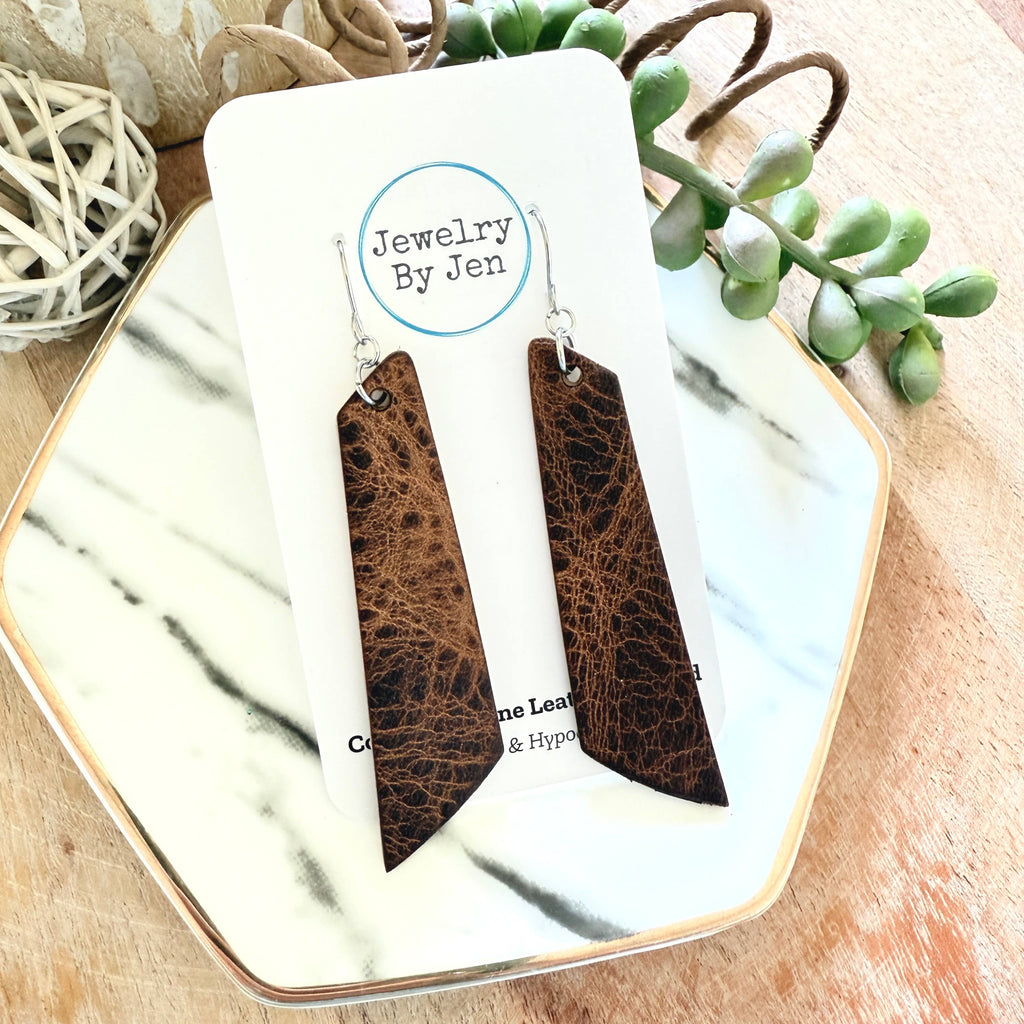 Angled Bar Earrings: Vintage Cowboy