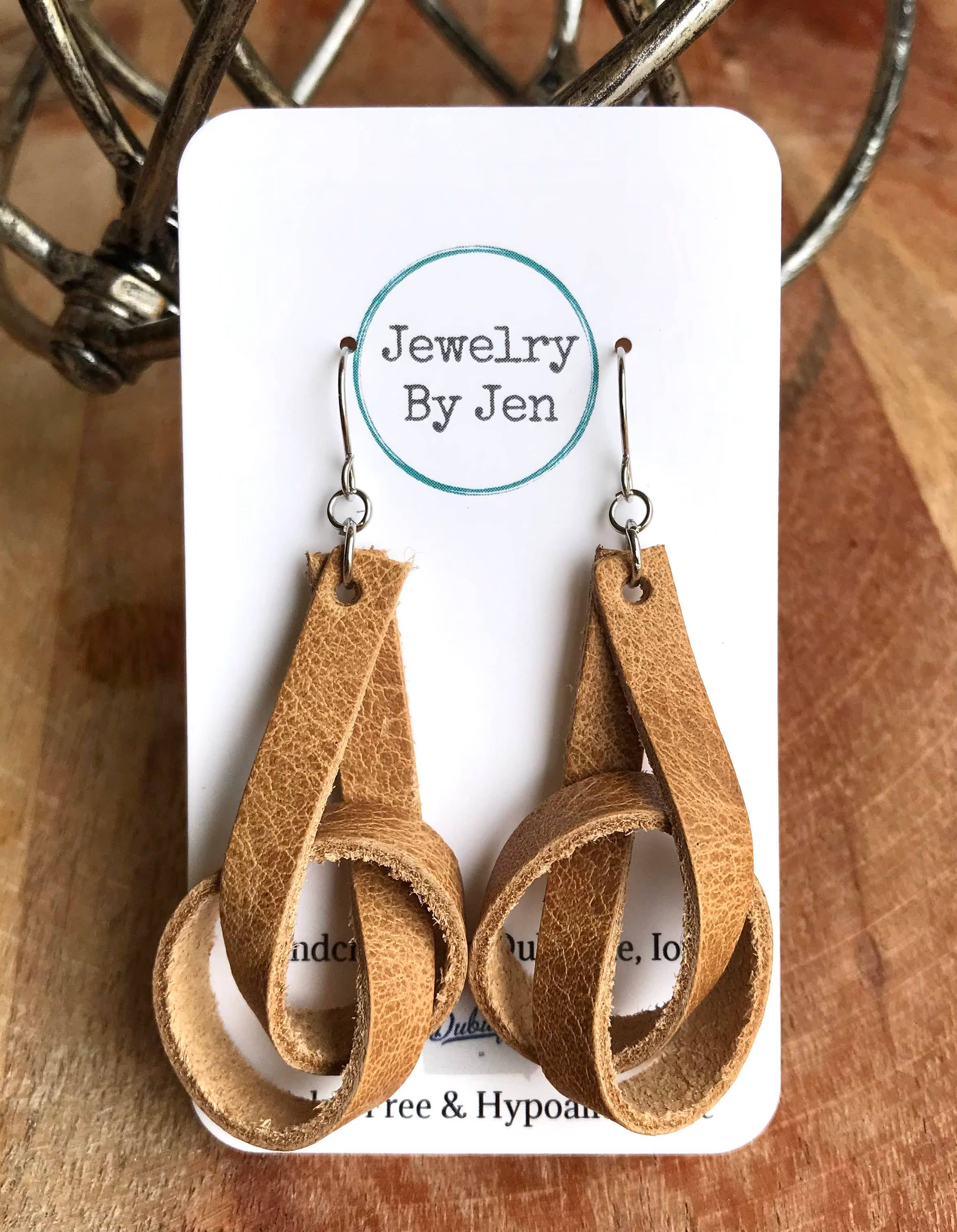 Knot Earrings: Weathered Tan