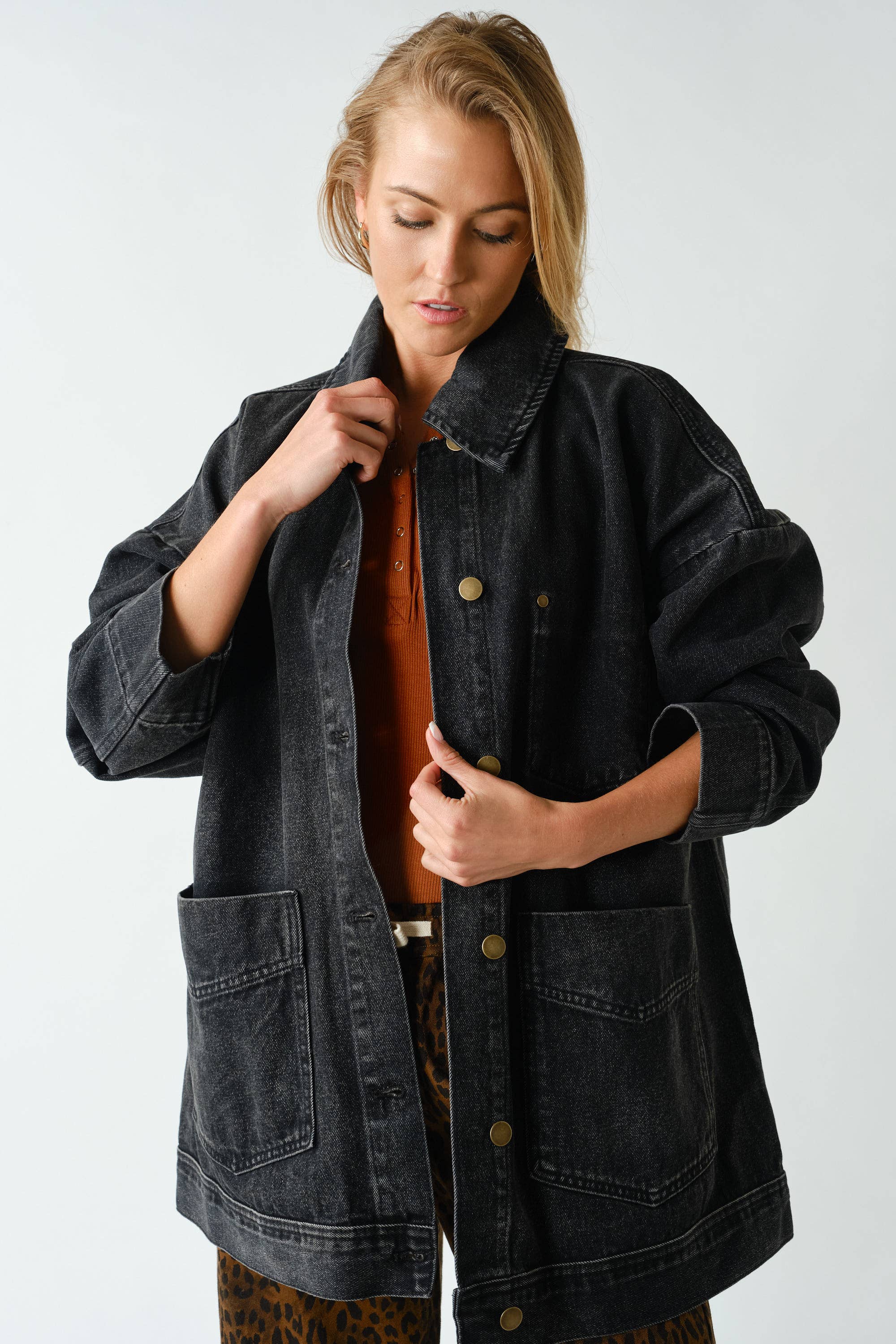 Boxy-Cut Denim Jacket