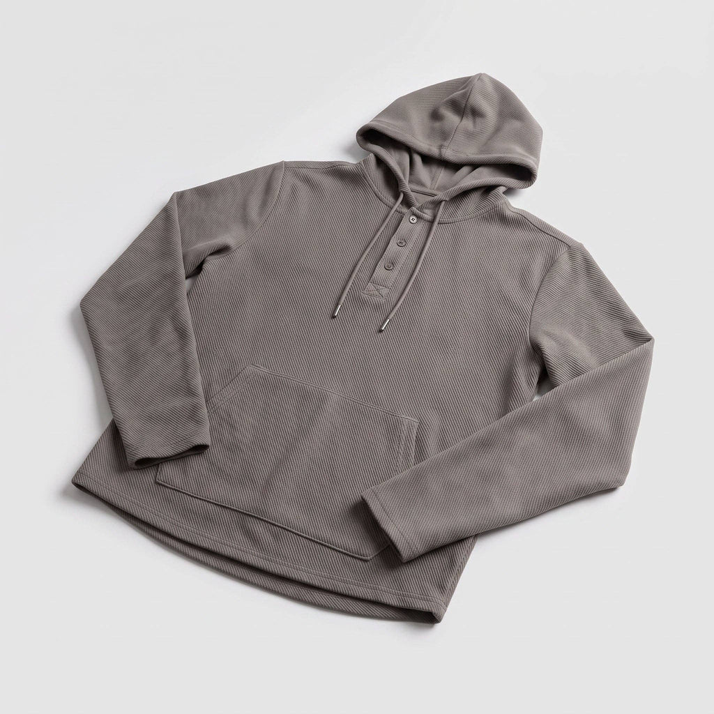 Men's Lichen Stretch Flannel Hooded Henley
