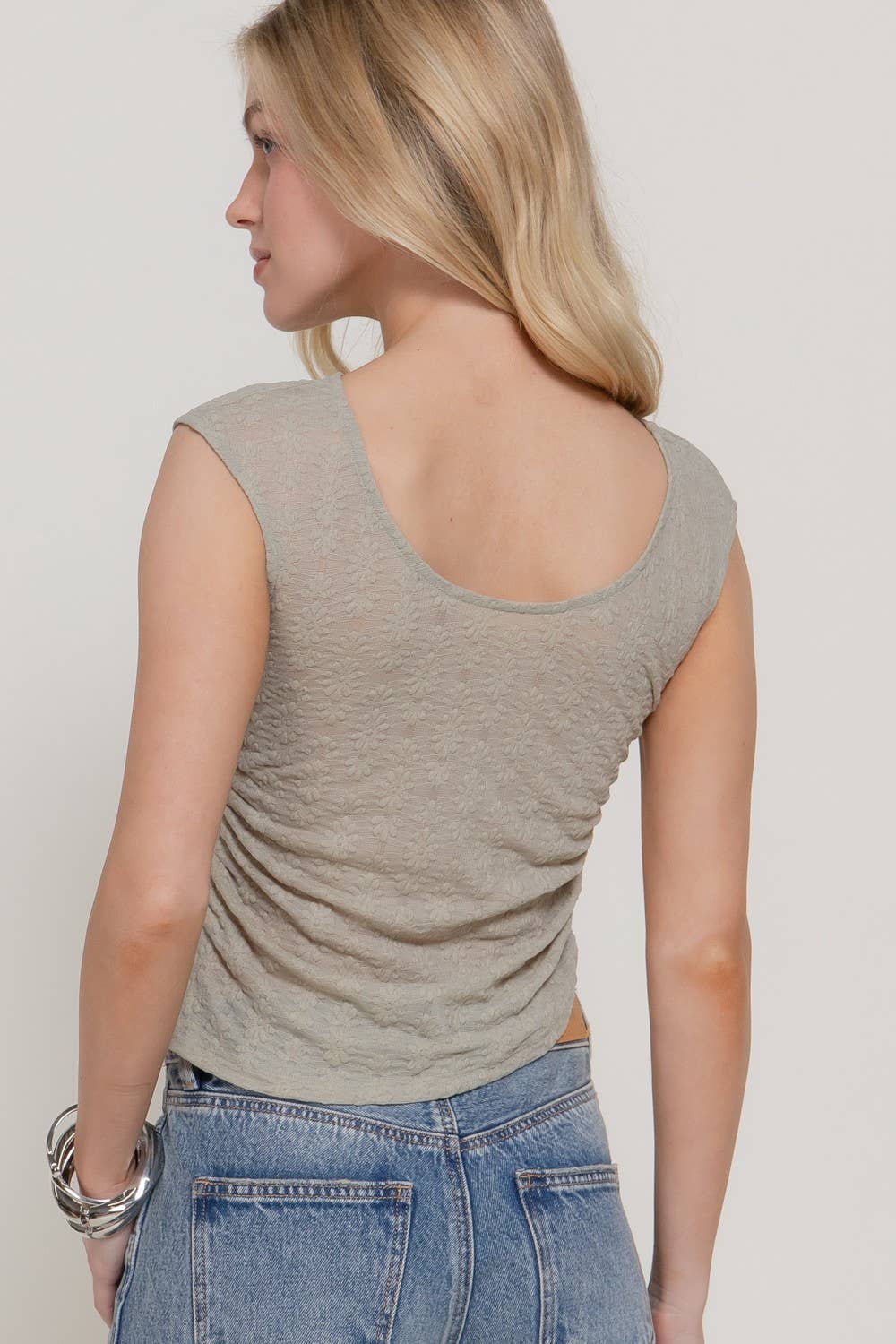 Sleeveless Reversible Lace Top